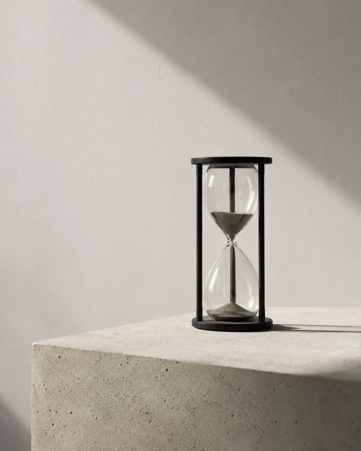 An indication of why website will be outdated in 6 months from now with a sand timer