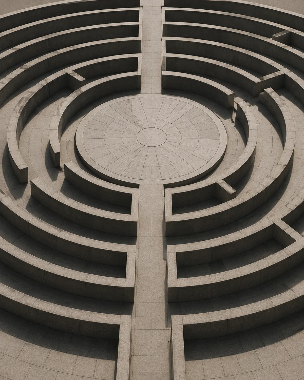 a maze of all routes reaching a central point